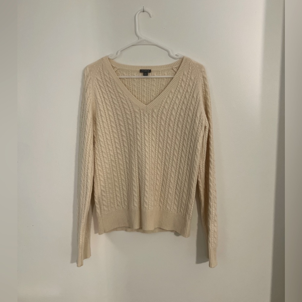Ann Taylor Cable Knit Cashmere Sweater